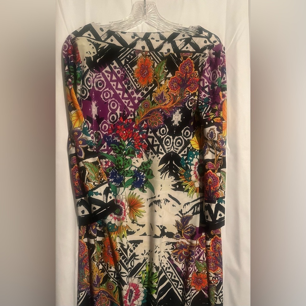 Colorful‎ Floral and Geometric Print Dress ice
